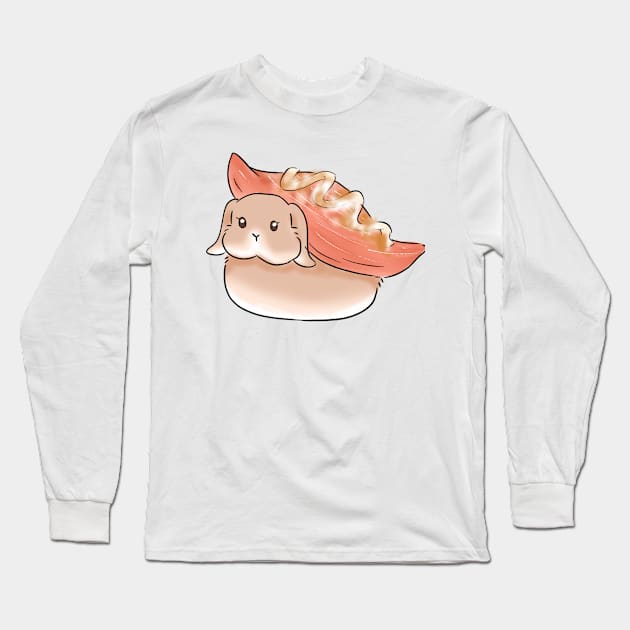 Salmon Mentai Sushi Bunny _ Bunshi Bunniesmee Long Sleeve T-Shirt by GambarGrace